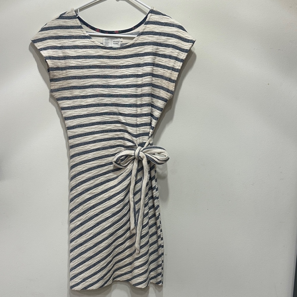 Anthropologie Striped Mini Dress - Blue and White